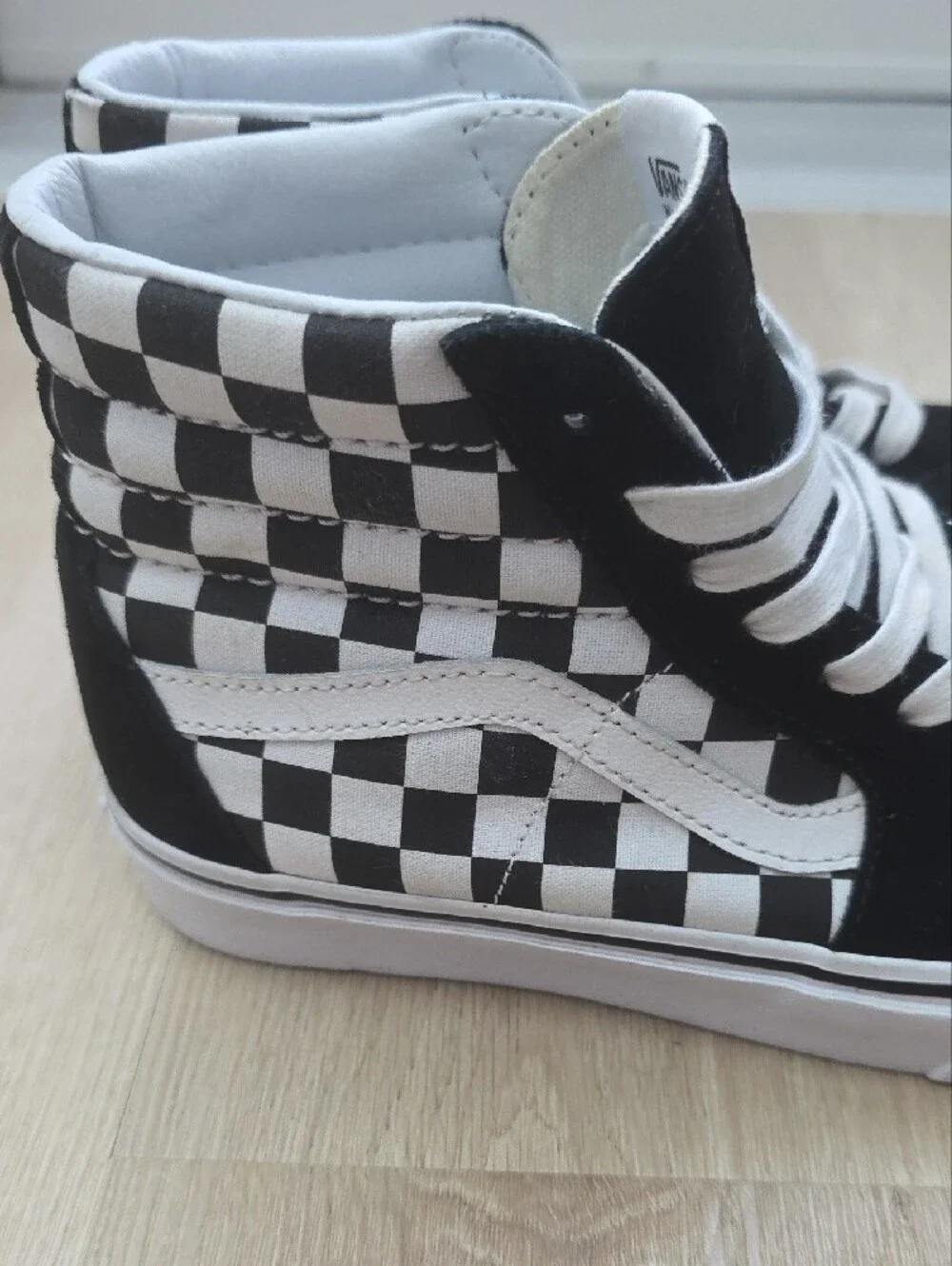Vans Sk8-Hi Black & White Checkerboard High Top Sneakers Women Size 7.5/ Men 6.0